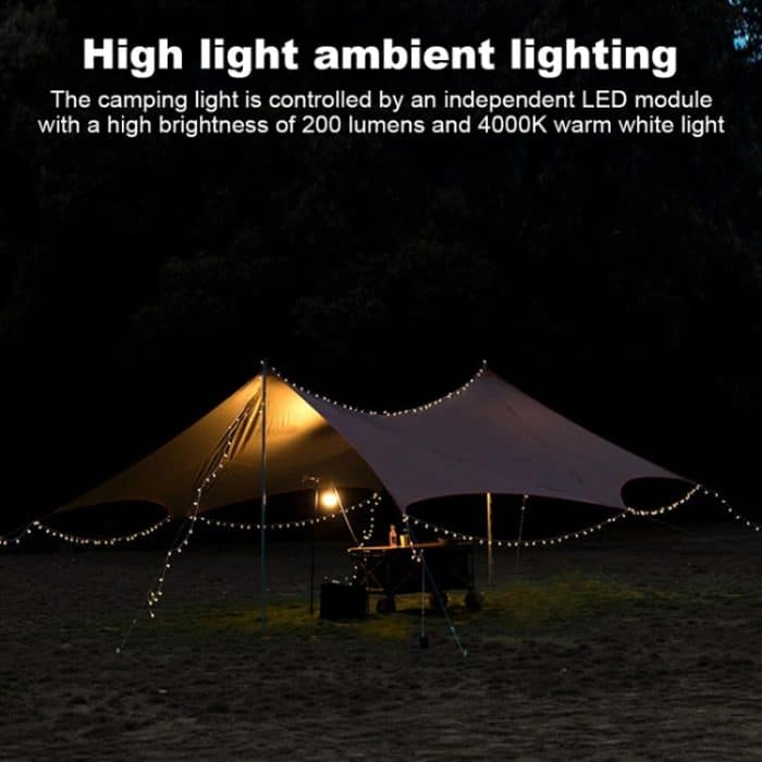 TUBUZHE 2 In 1 LED Tragbare Lichterkette Camping Atmosphäre Licht USB Aufladbare Outdoor Zelt Nachtlicht – Bild 11