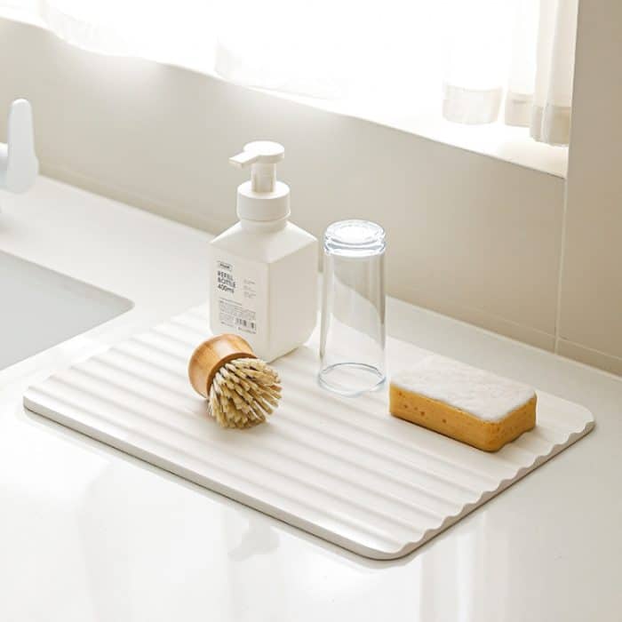 Kieselgur-Trockenmatte für die Küche, Drainage-Arbeitsplatten-Pad, schnelltrocknend, Untersetzer, Badezimmer, harte Bodenmatte, 30x40cm – Bild 2