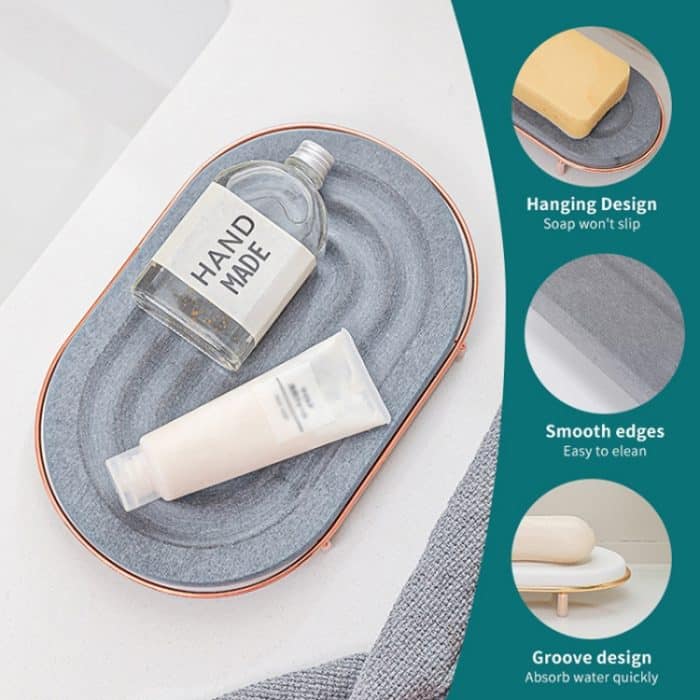 Kieselgur-Arbeitsplatte, wasserabsorbierende Abtropfmatte, Regal, Badezimmer-Waschbecken, Drainagematte, 30x19cm, 30x10cm – Bild 5