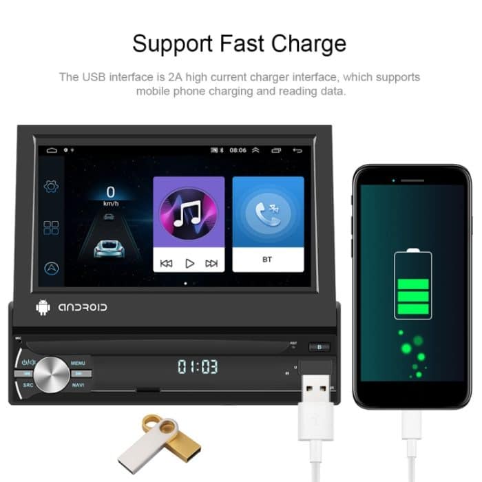 7-Zoll-Android 10.0 Carplay-Bildschirm mit GPS-Navigation/Bluetooth/Mirror Link/DVR-Eingang, Standard Edition 1+32G, Standard Edition 2+64G, With 4-light Camera 1+32G, With 4-light Camera 2+64G, With 12-light Camera 1+32G, With 12-light Camera 2+64G – Bild 10