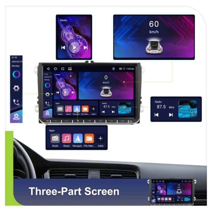 Für Volkswagen 4+64G Multimedia Player Android 13 System, 7-inch, 9-inch – Bild 4