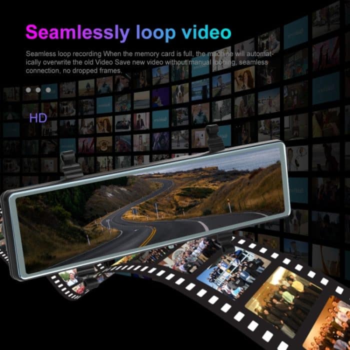 11,26 Zoll 2-Split Streaming Media Rückspiegel vorne und hinten Dual Kamera Recorder – Bild 9