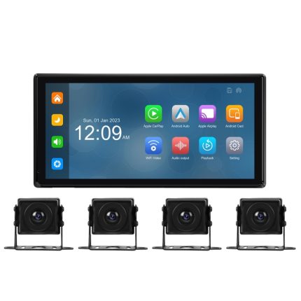 10,36-Zoll-Smart-Player mit zentraler Autosteuerung und 4-Wege-Kamera, Standard, 64G TF Card