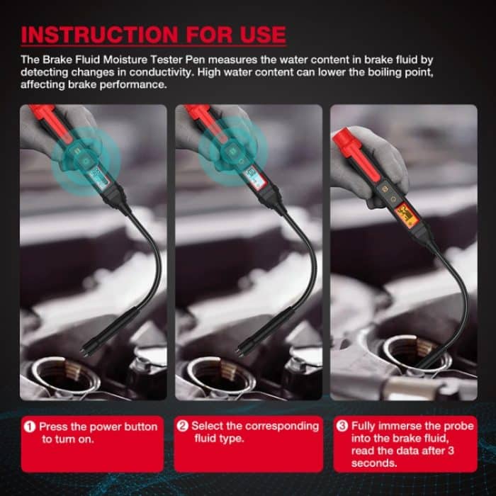 HABOTEST HT663L Feuchtigkeitserkennungsstift für Bremsflüssigkeiten von Motorrädern – Bild 8