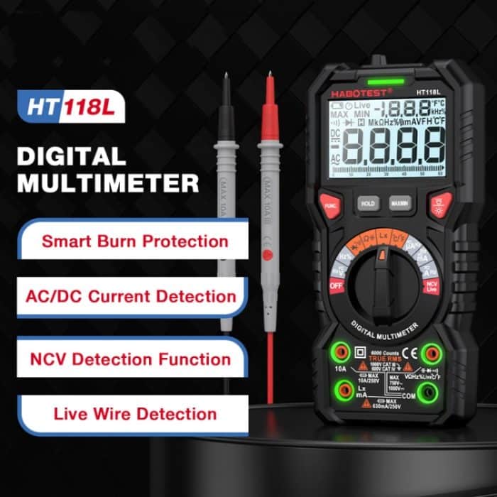 HABOTEST HT118L Mini-Multimeter mit hoher Präzision und intelligentem Brennschutz für Elektriker, HT118L – Bild 2
