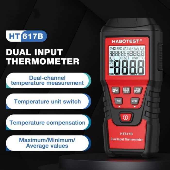 HABOTEST HT617B Digitales Zweikanal-Thermoelement-Thermometer – Bild 2