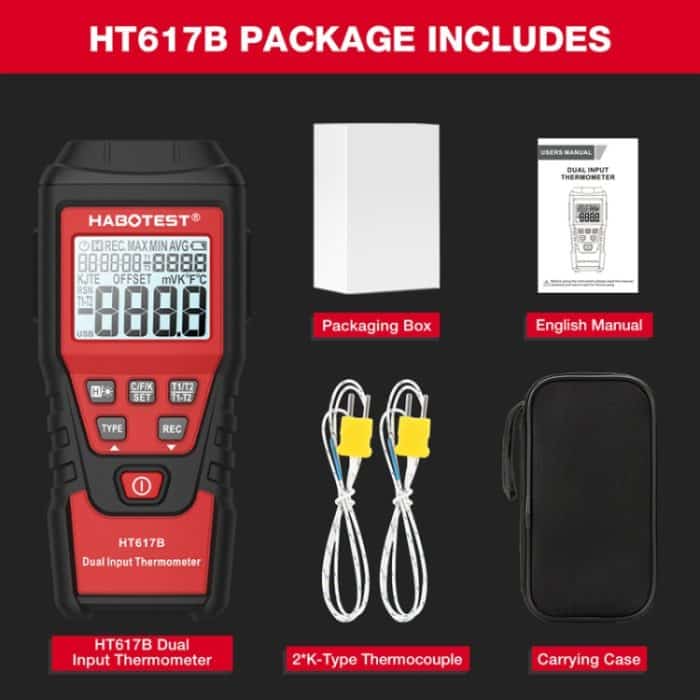 HABOTEST HT617B Digitales Zweikanal-Thermoelement-Thermometer – Bild 10