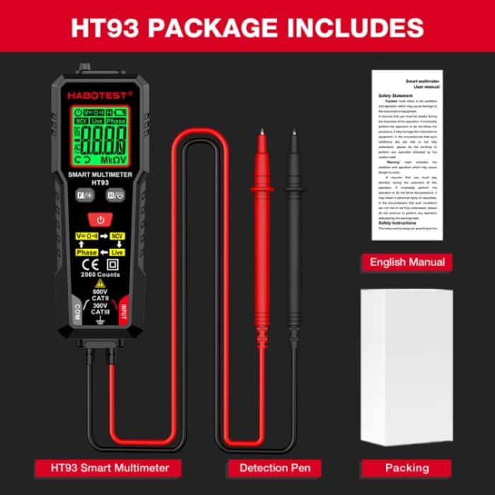 HABOTEST HT93 Phasenfolgeerkennung Intelligentes Anti-Burn-In Vollautomatisches Multimeter, HT93 – Bild 14