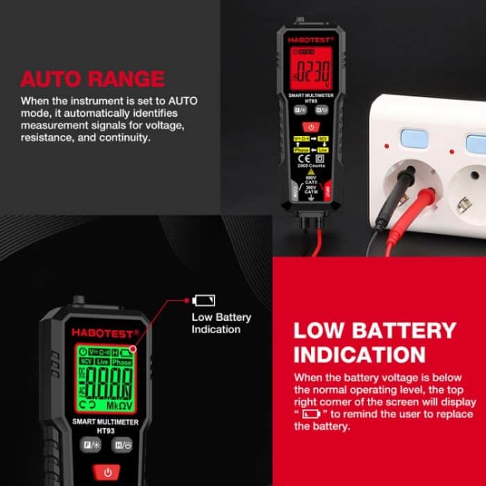 HABOTEST HT93 Phasenfolgeerkennung Intelligentes Anti-Burn-In Vollautomatisches Multimeter, HT93 – Bild 10