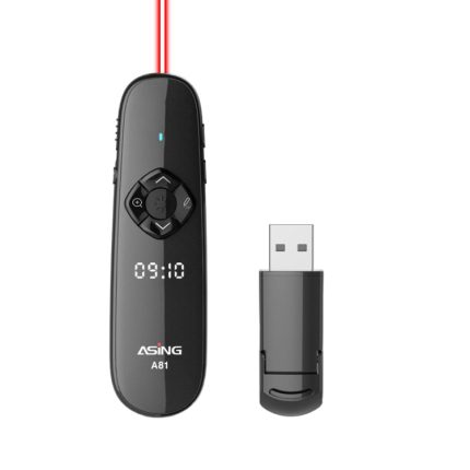 ASiNG A81 32 GB digitale Laser-Präsentationsfernbedienung mit Zeitanzeige, Red Light, Green Light