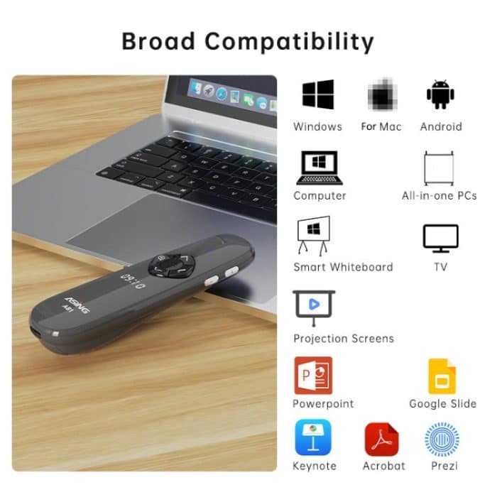 ASiNG A81 32 GB digitale Laser-Präsentationsfernbedienung mit Zeitanzeige, Red Light, Green Light – Bild 8