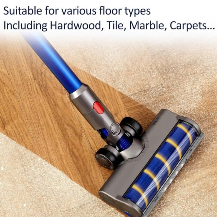 Für Dyson V6 / V7 / V8 / V10 / V11 / V15, weiche Samt-Bodenbürste und Direktantriebs-Rollenset mit LED-Licht – Bild 2