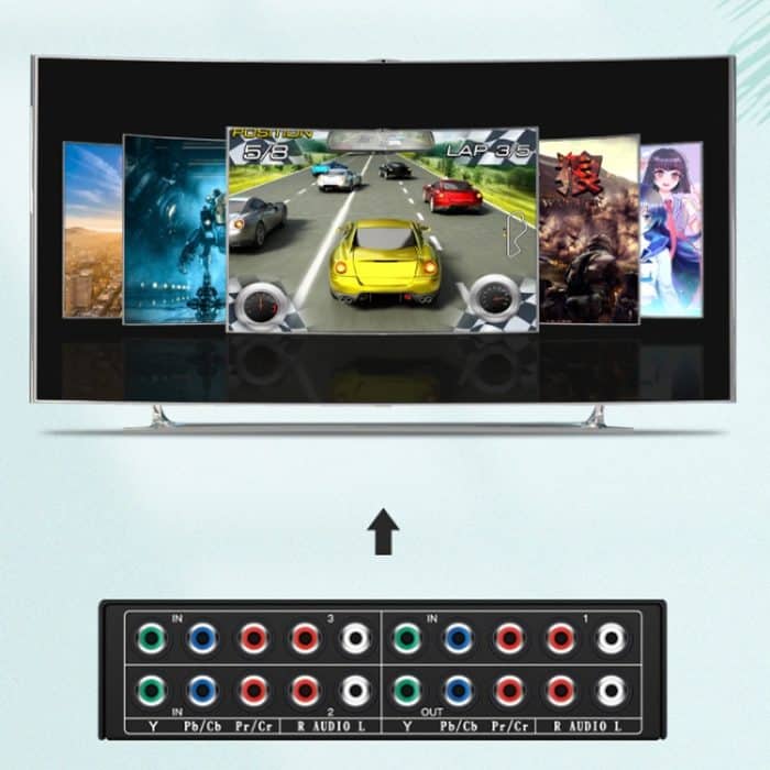 3-Eingang 1-Ausgang Komponenten-Video-Selektor YPbPr Video-Umschaltbox – Bild 6