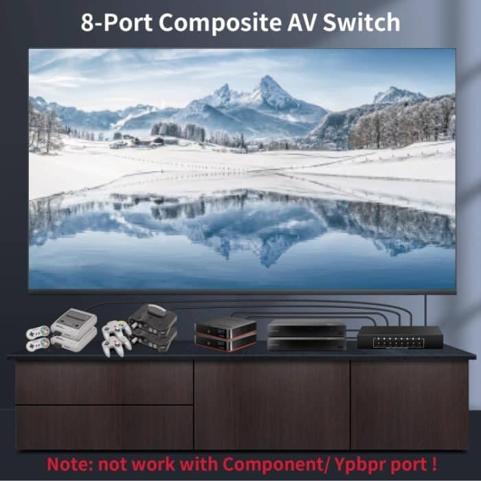 VSW81 AV 8 In 1 Out Audio und Video Umschalter RCA Schalter Splitter, VSW81 – Bild 5