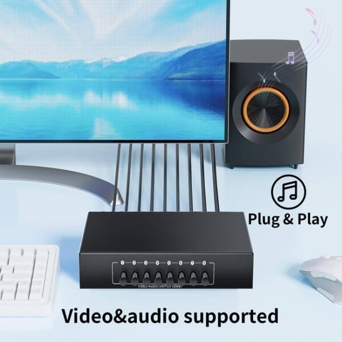 VSW81 AV 8 In 1 Out Audio und Video Umschalter RCA Schalter Splitter, VSW81 – Bild 6