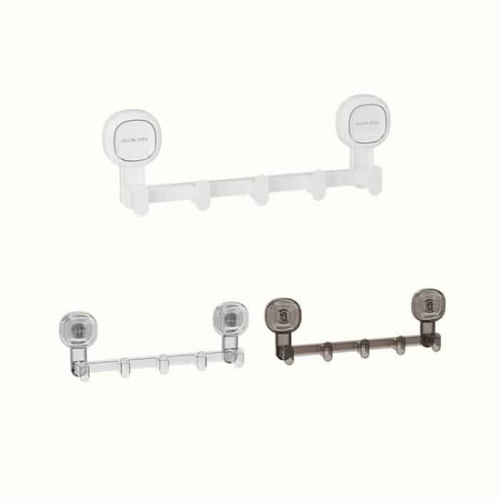 Multifunktionaler Saugnapfhaken, stanzfrei, spurloser Klebehaken, Aufbewahrungsregal, White, Transparent, Gray – Bild 2
