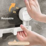 Multifunktionaler Saugnapfhaken, stanzfrei, spurloser Klebehaken, Aufbewahrungsregal, White, Transparent, Gray – Bild 5