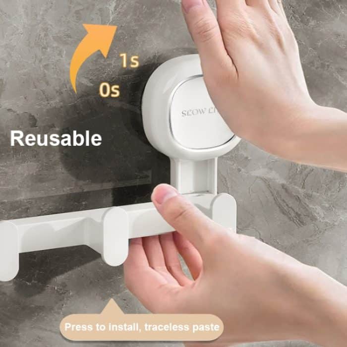 Multifunktionaler Saugnapfhaken, stanzfrei, spurloser Klebehaken, Aufbewahrungsregal, White, Transparent, Gray – Bild 5