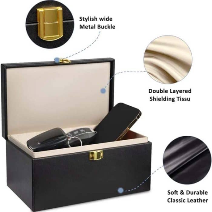 Große Autoschlüsseltasche Antimagnetische Handyhülle RFID Schutzbox, 3 In 1 – Bild 3