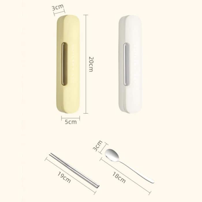 Tragbares Besteckset mit Löffel, Essstäbchen und Aufbewahrungsbox für Studenten, Büroangestellte und Camping – Bild 8