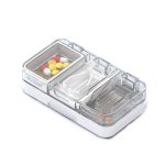 3-in-1-Medizinbox mit doppellagigem Schneide- und Mahlmechanismus, Reise-Pillen-Organizer-Etui