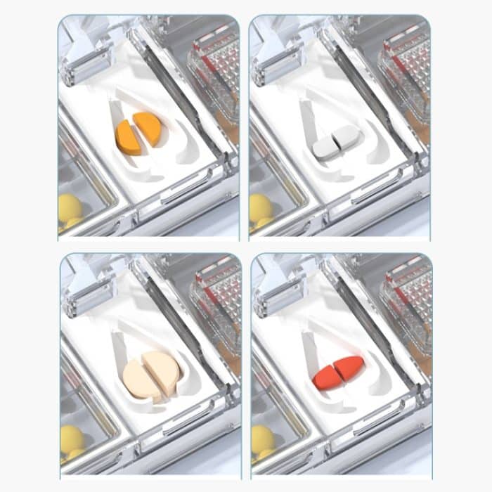 3-in-1-Medizinbox mit doppellagigem Schneide- und Mahlmechanismus, Reise-Pillen-Organizer-Etui – Bild 7