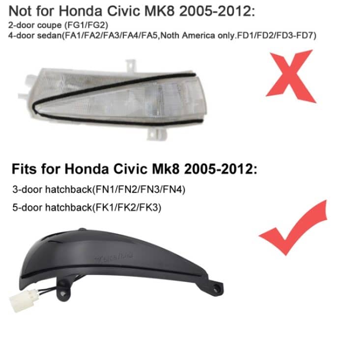 1 paar Für Honda Civic 8th Rückspiegel Blinker Anzeige Lichter – Bild 5
