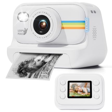 2,0-Zoll-LED-Blitz 1080P HD Aufnahme Fotodruckkamera mit 3-Rollen-Papier, White, White+32G, Black, Black+32G, Purple+32G, Purple