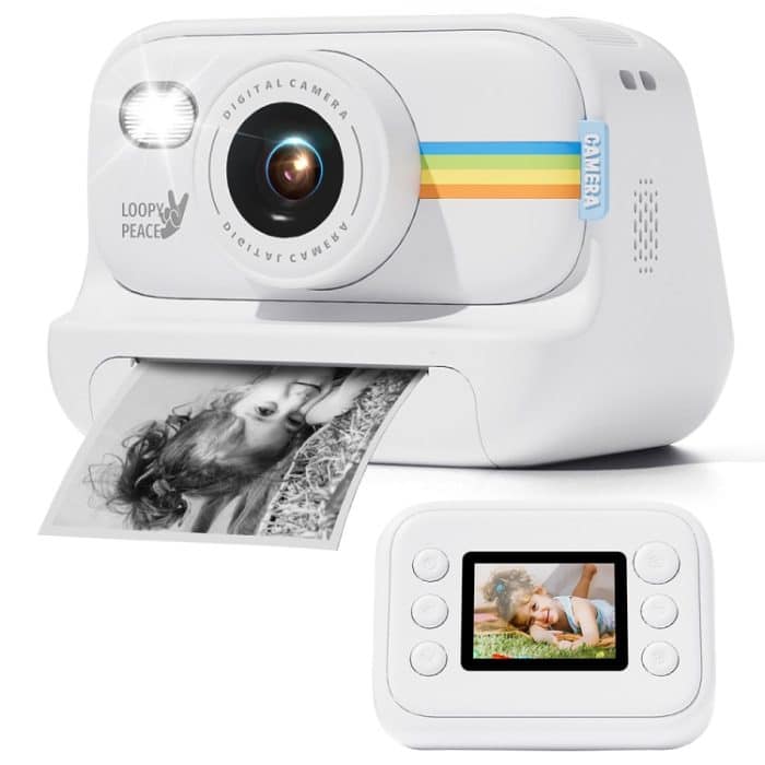 2,0-Zoll-LED-Blitz 1080P HD Aufnahme Fotodruckkamera mit 3-Rollen-Papier, White, White+32G, Black, Black+32G, Purple+32G, Purple – Bild 1