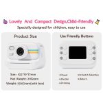 2,0-Zoll-LED-Blitz 1080P HD Aufnahme Fotodruckkamera mit 3-Rollen-Papier, White, White+32G, Black, Black+32G, Purple+32G, Purple – Bild 3