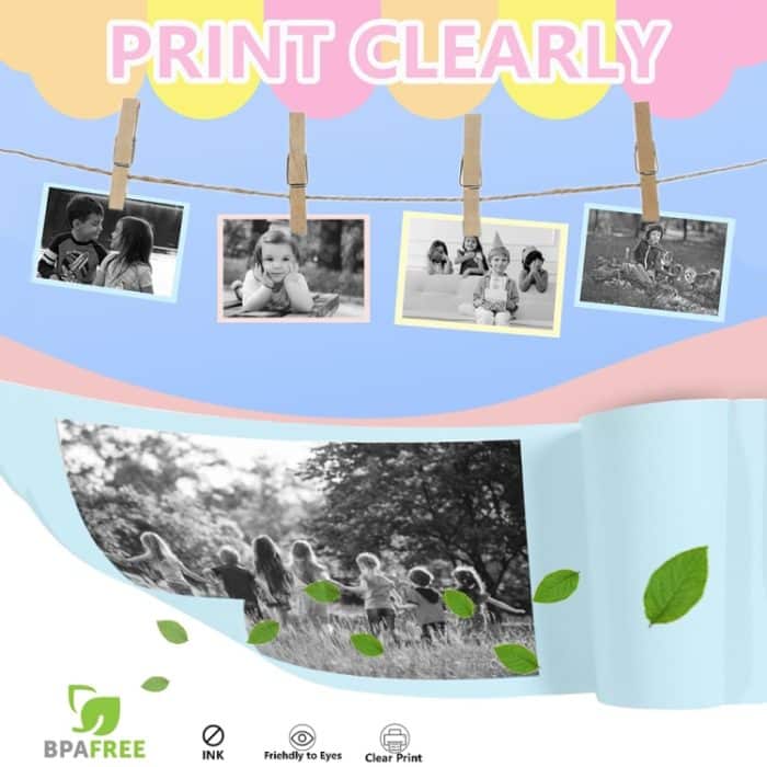 2,0-Zoll-LED-Blitz 1080P HD Aufnahme Fotodruckkamera mit 3-Rollen-Papier, White, White+32G, Black, Black+32G, Purple+32G, Purple – Bild 7