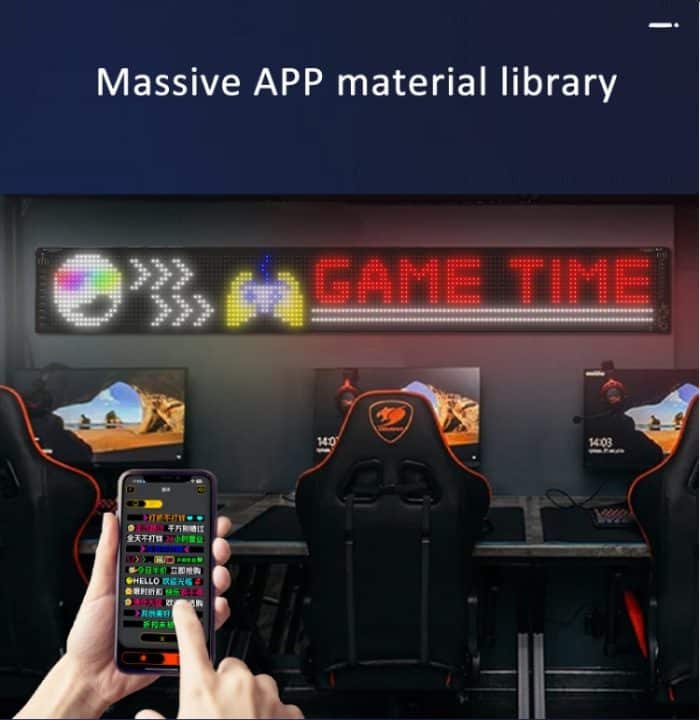 LED-Flexibler Bildschirm für Werbung im Großbildschirm unterstützt APP-Bluetooth-Steuerung, 35.4 x 7.6 Inch USB, 52.4 x 7.6 Inch US Plug, 69.4  x 7.6 Inch US Plug – Bild 6