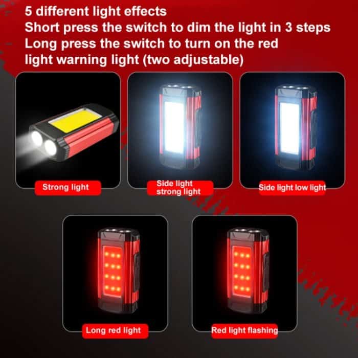 E-SMARTER K011 Fahrrad-LED-Lampe, wiederaufladbar über USB, COB-Fahrradlicht, helle Taschenlampe – Bild 3