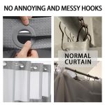 Waffel-Duschvorhang ohne Haken mit abnehmbarem Futter für Badezimmer, 72 x 75 Inch – Bild 3