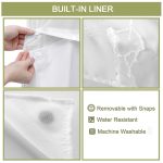 Waffel-Duschvorhang ohne Haken mit abnehmbarem Futter für Badezimmer, 72 x 75 Inch – Bild 5