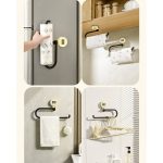 Wand-montiert Saugnapf Rolle Tissue Halter Lagerung Haken Für Frischhaltefolie Lappen Und Handtuch – Bild 8