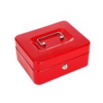200x160x90mm Tragbarer feuerfester Safe Home Storage Eisenbox mit Schlossschlüssel