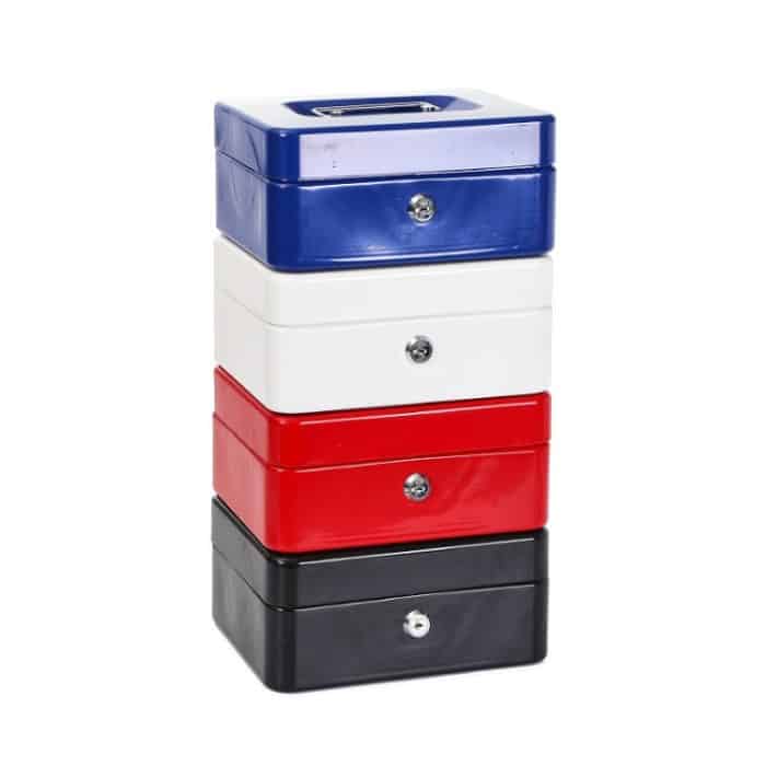 200x160x90mm Tragbarer feuerfester Safe Home Storage Eisenbox mit Schlossschlüssel – Bild 2