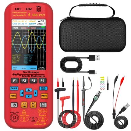 BSIDE O9 Digitales Handheld-Zweikanal-50-MHz-Oszilloskop-Signalquellen-Multimeter, With Single Oscilloscope Probe (Red), With Dual Oscilloscope Probe (Red)