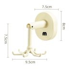 Saugnapf 6 Krallen rotierende Haken Wand montiert Spachtel Löffel Aufhänger kein Punch Küchengeschirr Lagerregal – Bild 3