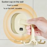 Saugnapf 6 Krallen rotierende Haken Wand montiert Spachtel Löffel Aufhänger kein Punch Küchengeschirr Lagerregal – Bild 5