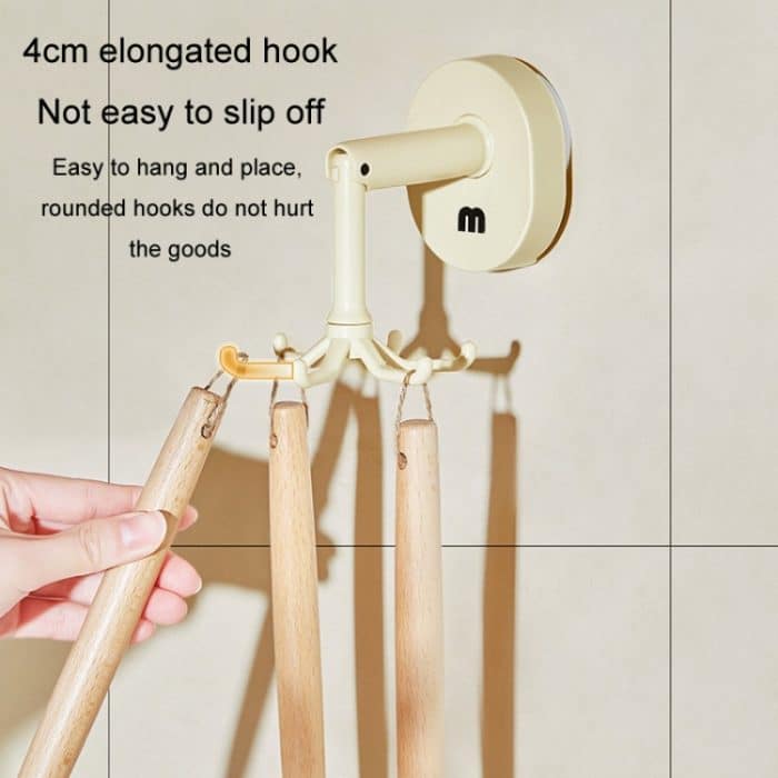 Saugnapf 6 Krallen rotierende Haken Wand montiert Spachtel Löffel Aufhänger kein Punch Küchengeschirr Lagerregal – Bild 9