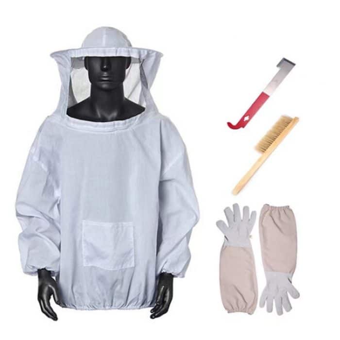 4-in-1 Anti-Bienen-Kleidung + Schaber + Bienenbürste + Anti-Bienen-Handschuhe Imkerset – Bild 1