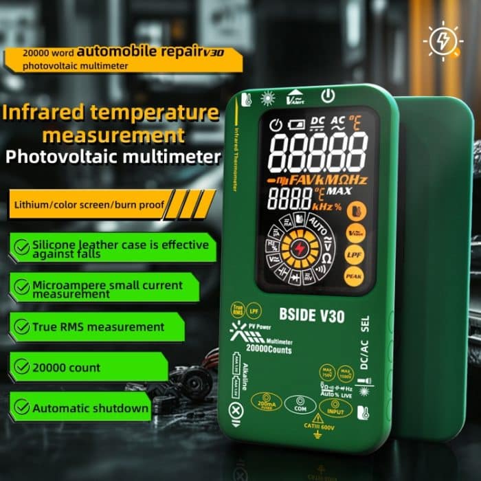 Intelligentes PV-Multimeter mit buntem Bildschirm, Infrarot-Thermometer, V30 (Green) – Bild 2