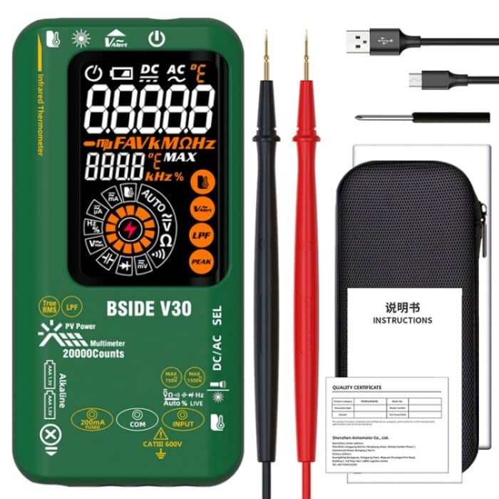 Intelligentes PV-Multimeter mit buntem Bildschirm, Infrarot-Thermometer, V30 (Green) – Bild 17