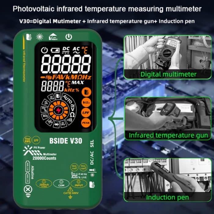 Intelligentes PV-Multimeter mit buntem Bildschirm, Infrarot-Thermometer, V30 (Green) – Bild 8