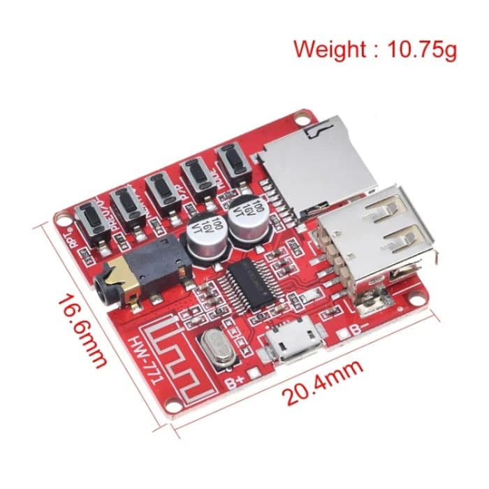 Bluetooth-Decoder-Board MP3 Verlustfreie Auto-Lautsprecher-Verstärker-Modifikation Bluetooth 4.1 Platine, Bluetooth 4.1 Decoder Board (5 Keys) – Bild 5