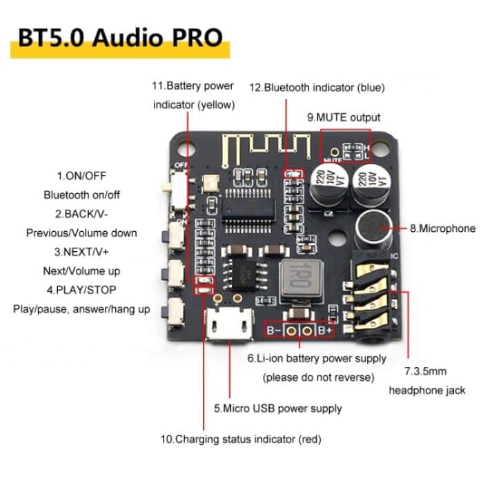 DIY Bluetooth 5.0 Audio-Empfängermodul PRO MP3 Bluetooth Decoder Board Autolautsprecher Audio-Verstärkerboard 4.1 – Bild 3