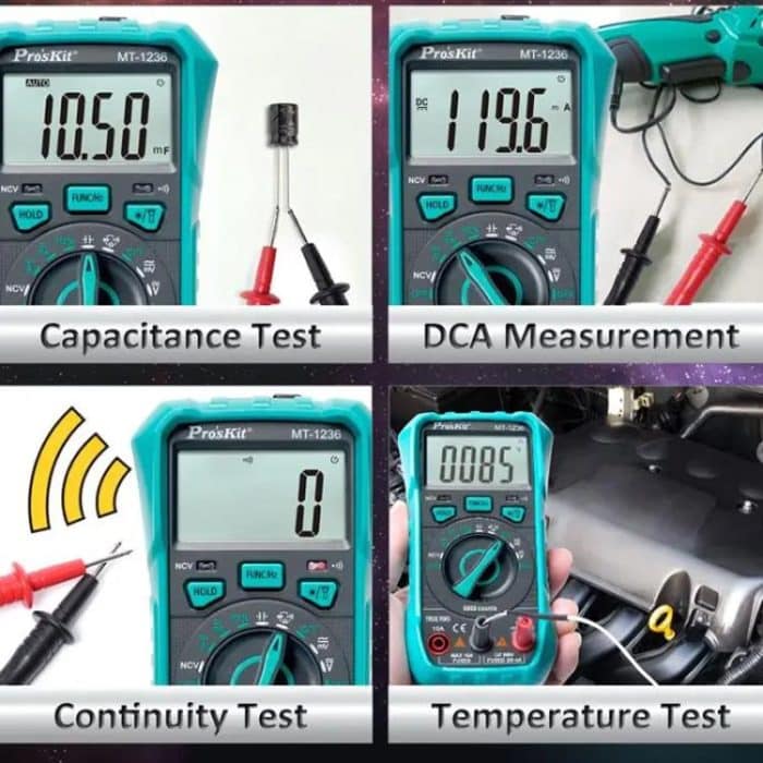 ProsKit MT-1236-C 3-5/6 True-RMS Digital Multimeter For ACA, ACV, DCA, DCV, Frequency, Cycle Duty, Diode Test – Bild 8