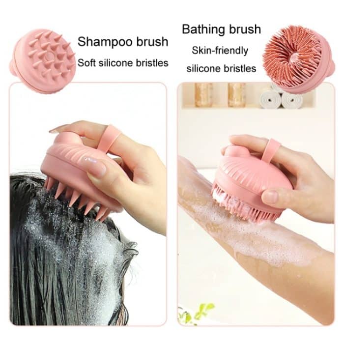 Multifunktionale Dusche Schrubben Ball Badereinigungsbürste Silikon Duschbürste, Bath Pink, Bath Gray Green, Bath Gray, Shampoo Pink, Shampoo Gray Green, Shampoo Gray – Bild 12